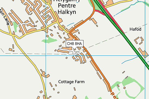 CH8 8HA map - OS VectorMap District (Ordnance Survey)