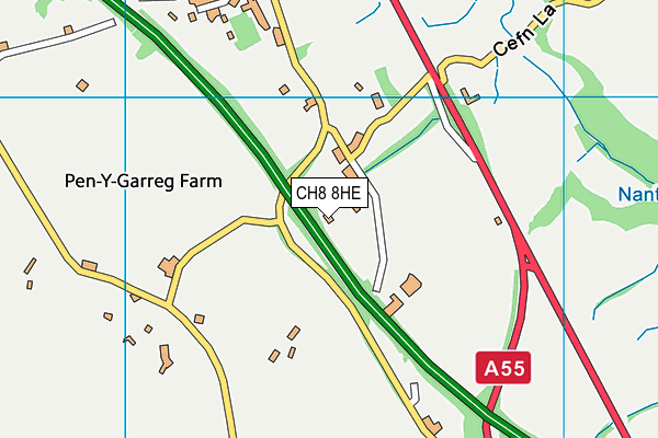 CH8 8HE map - OS VectorMap District (Ordnance Survey)