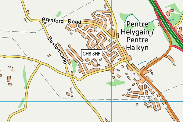 CH8 8HF map - OS VectorMap District (Ordnance Survey)