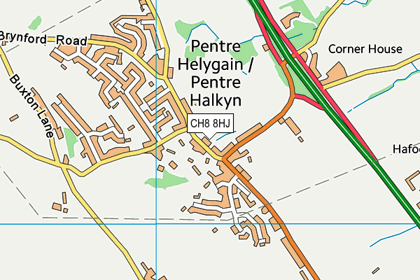 CH8 8HJ map - OS VectorMap District (Ordnance Survey)