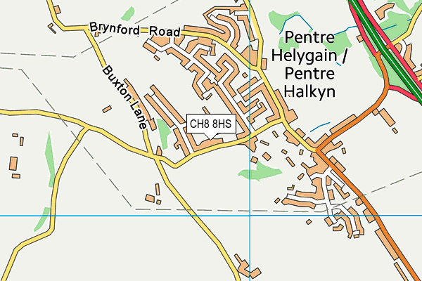 CH8 8HS map - OS VectorMap District (Ordnance Survey)