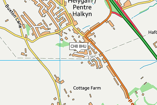 CH8 8HU map - OS VectorMap District (Ordnance Survey)