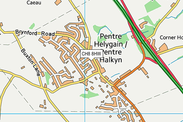 CH8 8HW map - OS VectorMap District (Ordnance Survey)