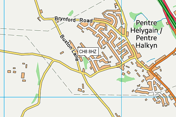 CH8 8HZ map - OS VectorMap District (Ordnance Survey)