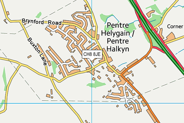 CH8 8JE map - OS VectorMap District (Ordnance Survey)