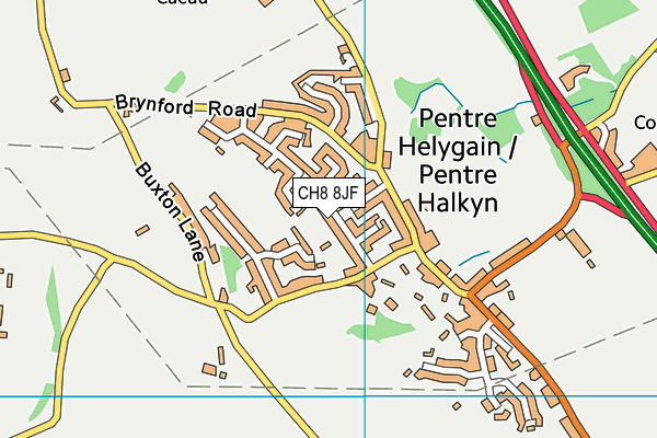 CH8 8JF map - OS VectorMap District (Ordnance Survey)