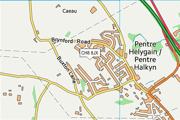 CH8 8JX map - OS VectorMap District (Ordnance Survey)