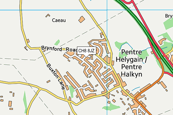 CH8 8JZ map - OS VectorMap District (Ordnance Survey)