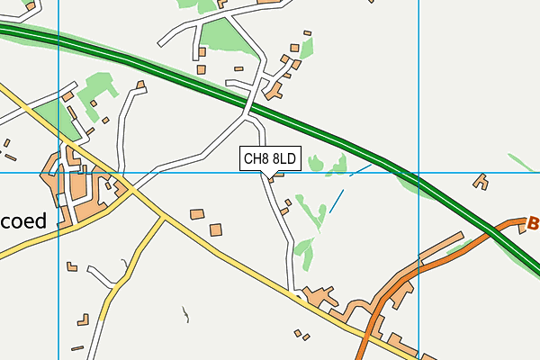 CH8 8LD map - OS VectorMap District (Ordnance Survey)