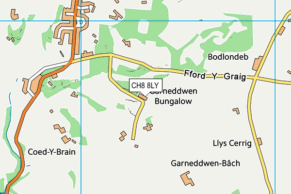 CH8 8LY map - OS VectorMap District (Ordnance Survey)