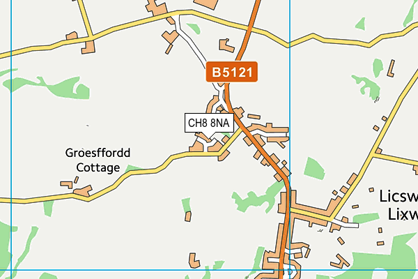 CH8 8NA map - OS VectorMap District (Ordnance Survey)