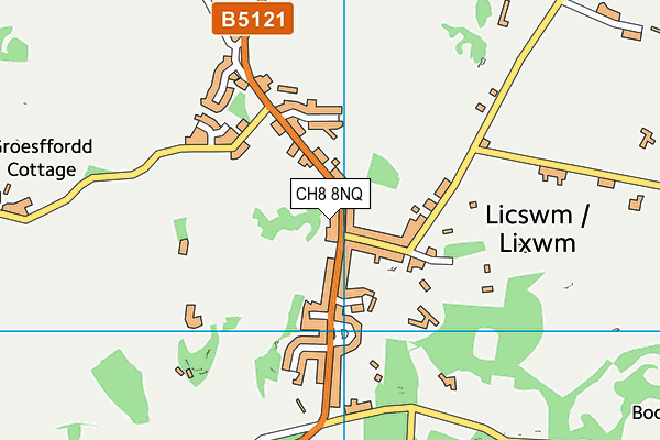 Lixwm Church in Wales Voluntary Aided School map (CH8 8NQ) - OS VectorMap District (Ordnance Survey)