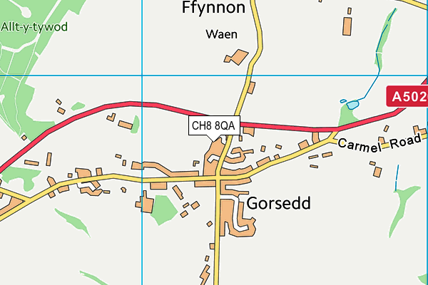 CH8 8QA map - OS VectorMap District (Ordnance Survey)