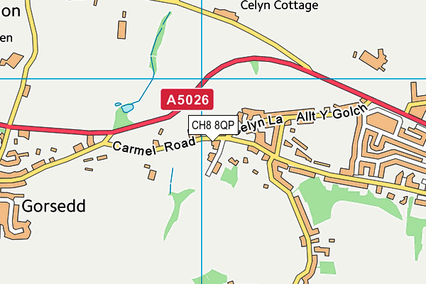 CH8 8QP map - OS VectorMap District (Ordnance Survey)