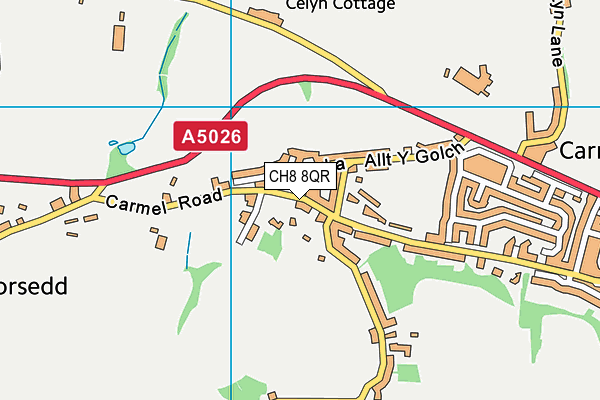 CH8 8QR map - OS VectorMap District (Ordnance Survey)