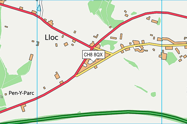 CH8 8QX map - OS VectorMap District (Ordnance Survey)