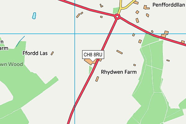 CH8 8RU map - OS VectorMap District (Ordnance Survey)