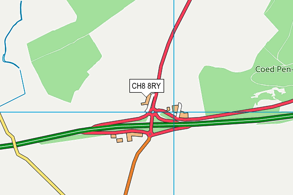 CH8 8RY map - OS VectorMap District (Ordnance Survey)