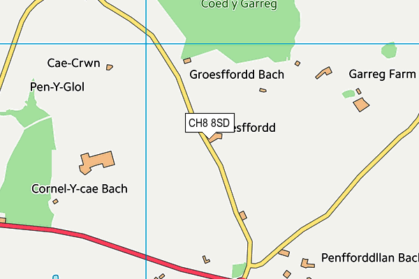 CH8 8SD map - OS VectorMap District (Ordnance Survey)