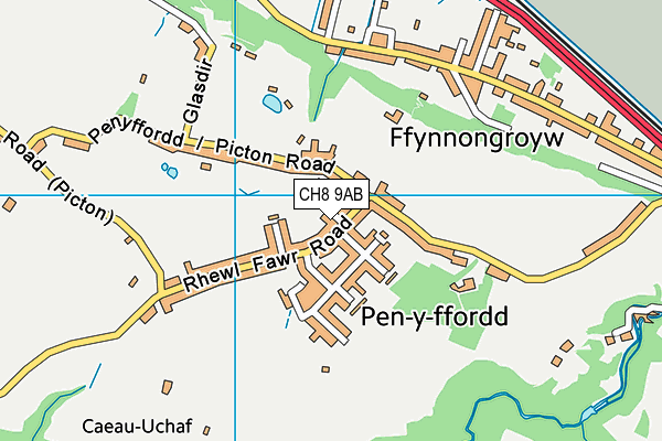 CH8 9AB map - OS VectorMap District (Ordnance Survey)