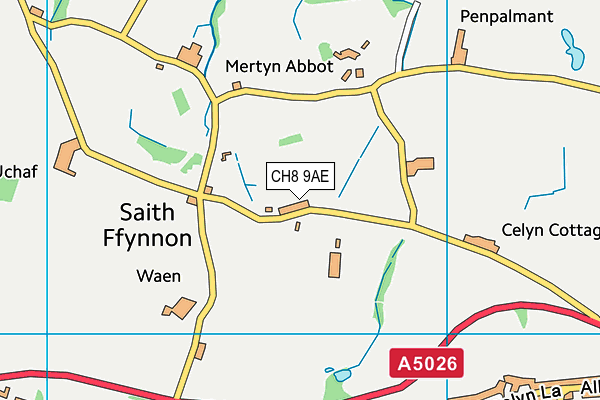 CH8 9AE map - OS VectorMap District (Ordnance Survey)