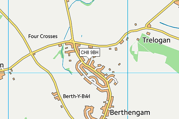 CH8 9BH map - OS VectorMap District (Ordnance Survey)