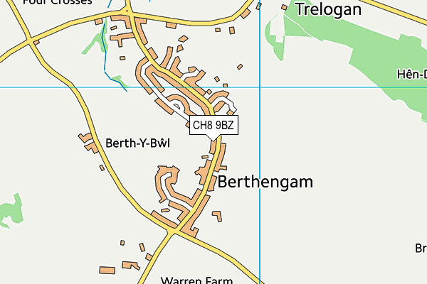 CH8 9BZ map - OS VectorMap District (Ordnance Survey)
