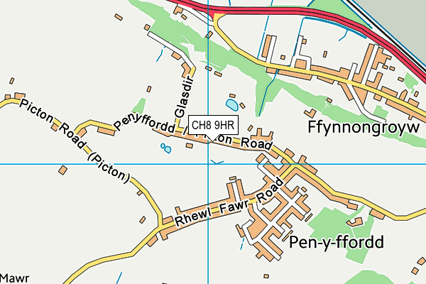 CH8 9HR map - OS VectorMap District (Ordnance Survey)