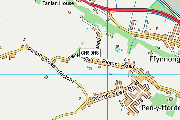 CH8 9HS map - OS VectorMap District (Ordnance Survey)