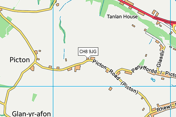 CH8 9JG map - OS VectorMap District (Ordnance Survey)