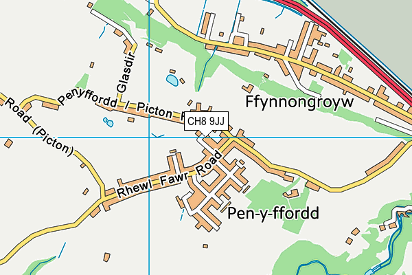 CH8 9JJ map - OS VectorMap District (Ordnance Survey)