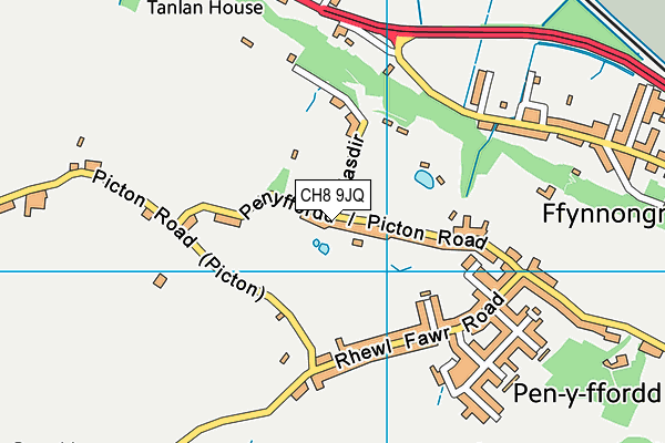 Ysgol Gymraeg Mornant map (CH8 9JQ) - OS VectorMap District (Ordnance Survey)