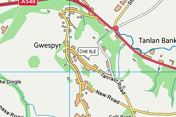 CH8 9LE map - OS VectorMap District (Ordnance Survey)