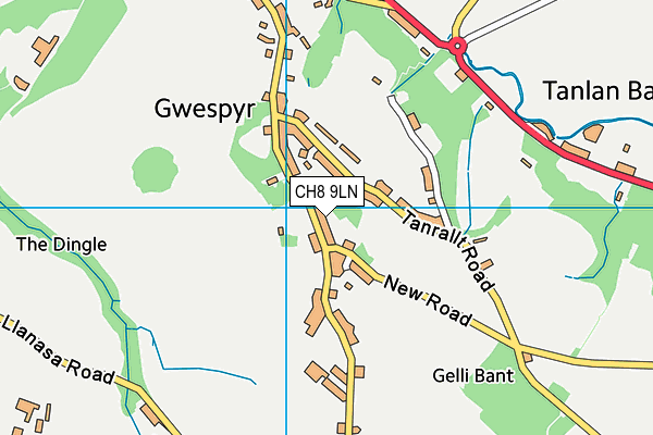 CH8 9LN map - OS VectorMap District (Ordnance Survey)