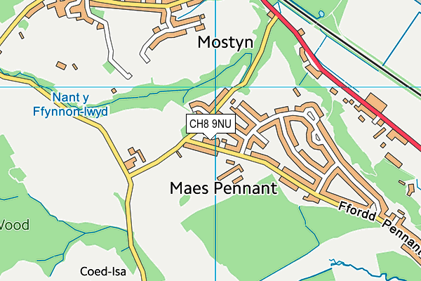 Ysgol Bryn Pennant C.P. map (CH8 9NU) - OS VectorMap District (Ordnance Survey)