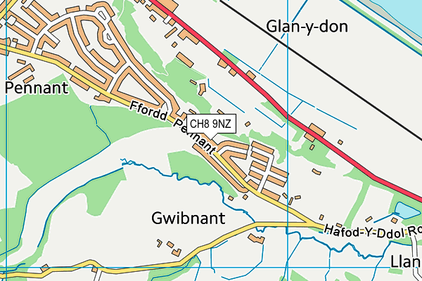 CH8 9NZ map - OS VectorMap District (Ordnance Survey)