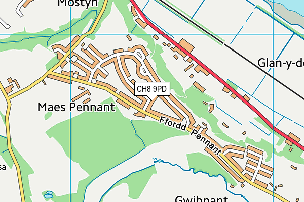 CH8 9PD map - OS VectorMap District (Ordnance Survey)