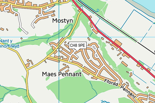 CH8 9PE map - OS VectorMap District (Ordnance Survey)