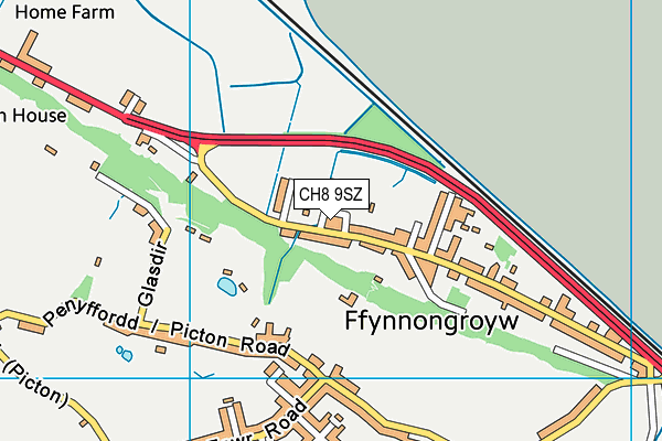 CH8 9SZ map - OS VectorMap District (Ordnance Survey)