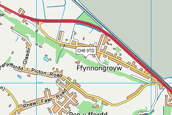 CH8 9TD map - OS VectorMap District (Ordnance Survey)