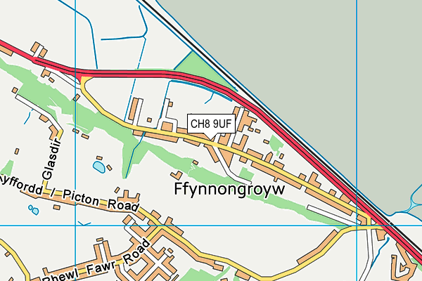 CH8 9UF map - OS VectorMap District (Ordnance Survey)