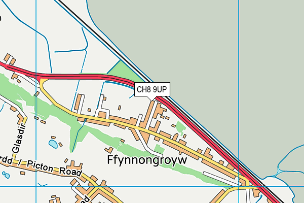 CH8 9UP map - OS VectorMap District (Ordnance Survey)