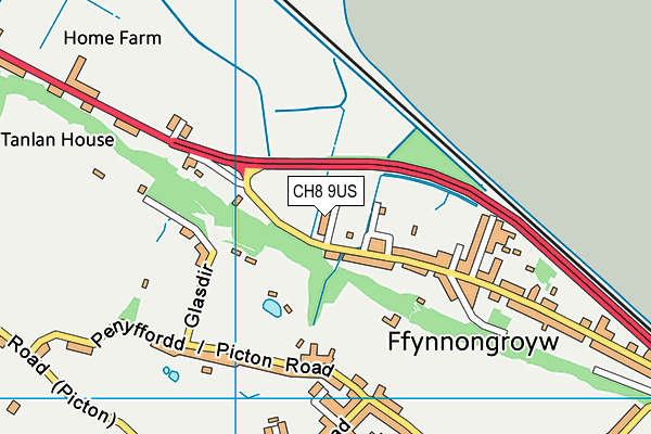 CH8 9US map - OS VectorMap District (Ordnance Survey)