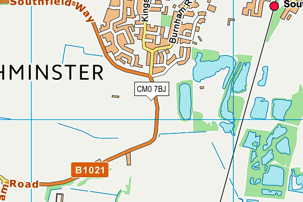 CM0 7BJ map - OS VectorMap District (Ordnance Survey)