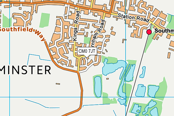CM0 7JT map - OS VectorMap District (Ordnance Survey)