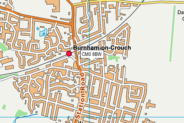 CM0 8BW map - OS VectorMap District (Ordnance Survey)