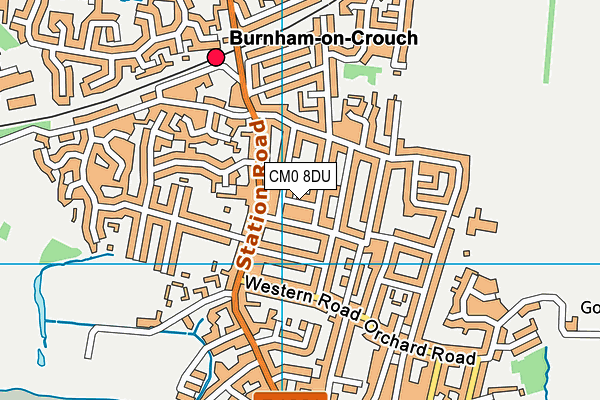 CM0 8DU map - OS VectorMap District (Ordnance Survey)
