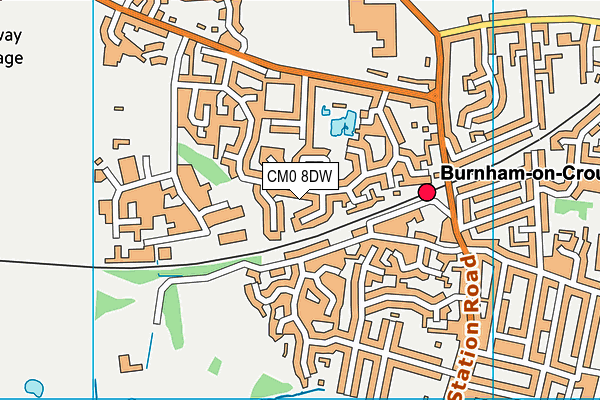 CM0 8DW map - OS VectorMap District (Ordnance Survey)