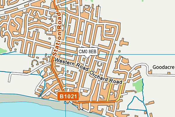 CM0 8EB map - OS VectorMap District (Ordnance Survey)