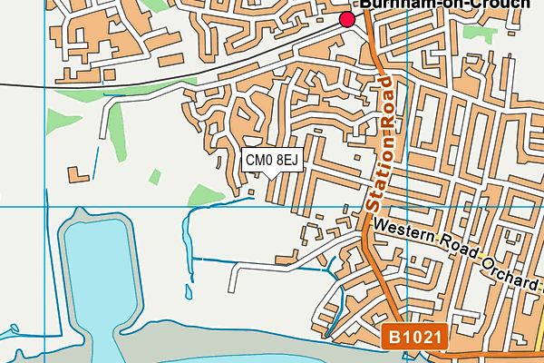 CM0 8EJ map - OS VectorMap District (Ordnance Survey)